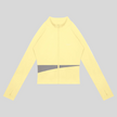 TrackLine Synergy Performance Jacket in Light Yellow with Light Gray color-block panel, front view