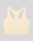 TrackLine Synergy Racerback Sports Bra in Apricot (Khaki), racerback view
