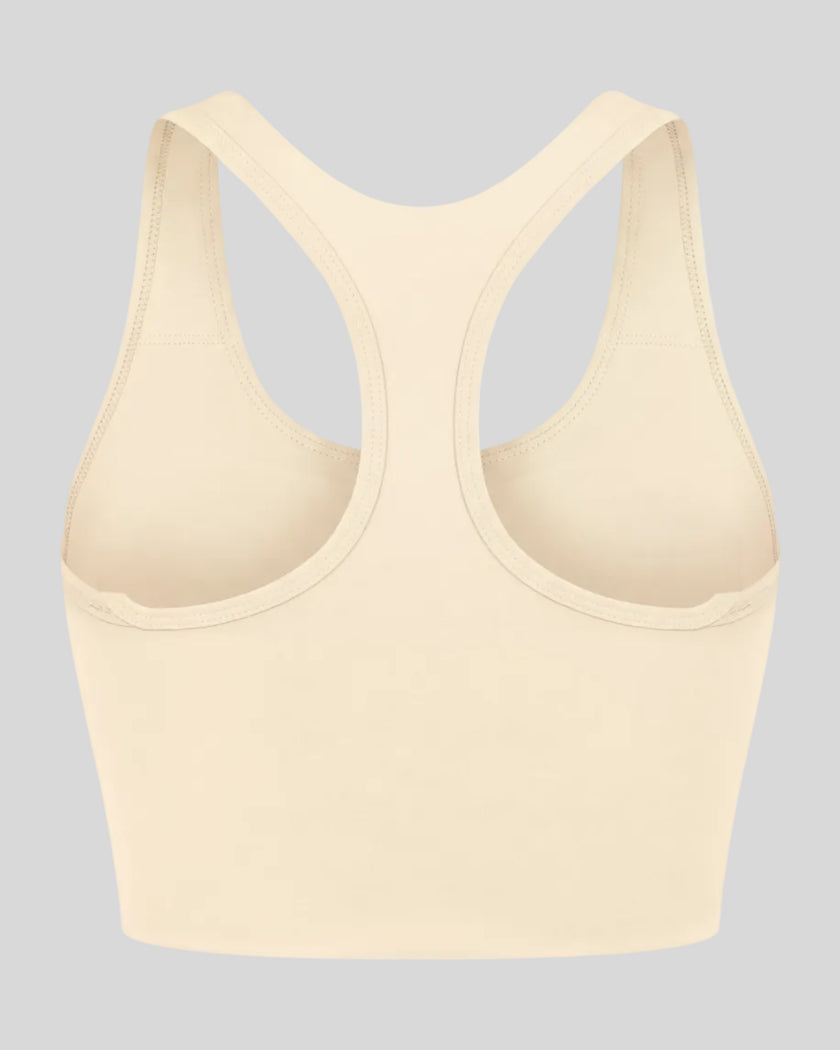 TrackLine Synergy Racerback Sports Bra in Apricot, racerback 3d view
