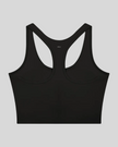 TrackLine Synergy Racerback Sports Bra in Black, racerback view
