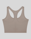 TrackLine Synergy Racerback Sports Bra in Gray Purple (Brick Red), racerback view