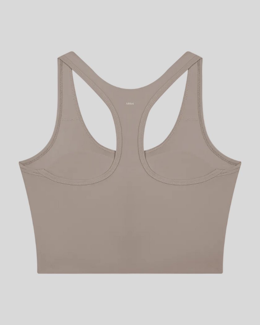 TrackLine Synergy Racerback Sports Bra in Gray Purple (Deep Purple), racerback view
