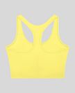 TrackLine Synergy Racerback Sports Bra in Lemon Yellow, racerback view