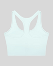 TrackLine Synergy Racerback Sports Bra in Light Blue, racerback view