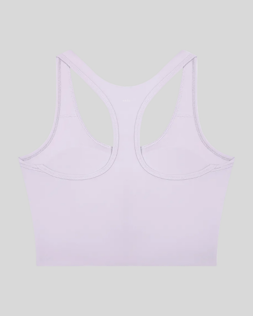 TrackLine Synergy Racerback Sports Bra in Light Purple, racerback view