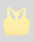 TrackLine Synergy Racerback Sports Bra in Light Yellow, racerback view