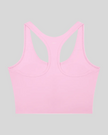 TrackLine Synergy Racerback Sports Bra in Pink, racerback view
