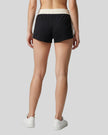 Lower body back view of the Athlesi TrackLine Track Shorts in black