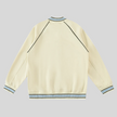 TrackLine Varsity Jacket in Mild Apricot back view with raglan sleeve construction