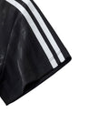 Sleeve stripe detail closeup of the Athlesi TrackLine Varsity Jersey in black and white