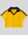 Athlesi TrackLine Varsity Jersey in yellow and black shown in flatlay front view
