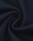 Detailed fabric texture closeup of the Athlesi TrackLine Varsity Tee in blue