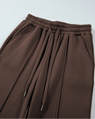 High-waist waistband detail on UrbanEase lounge pants in Brown