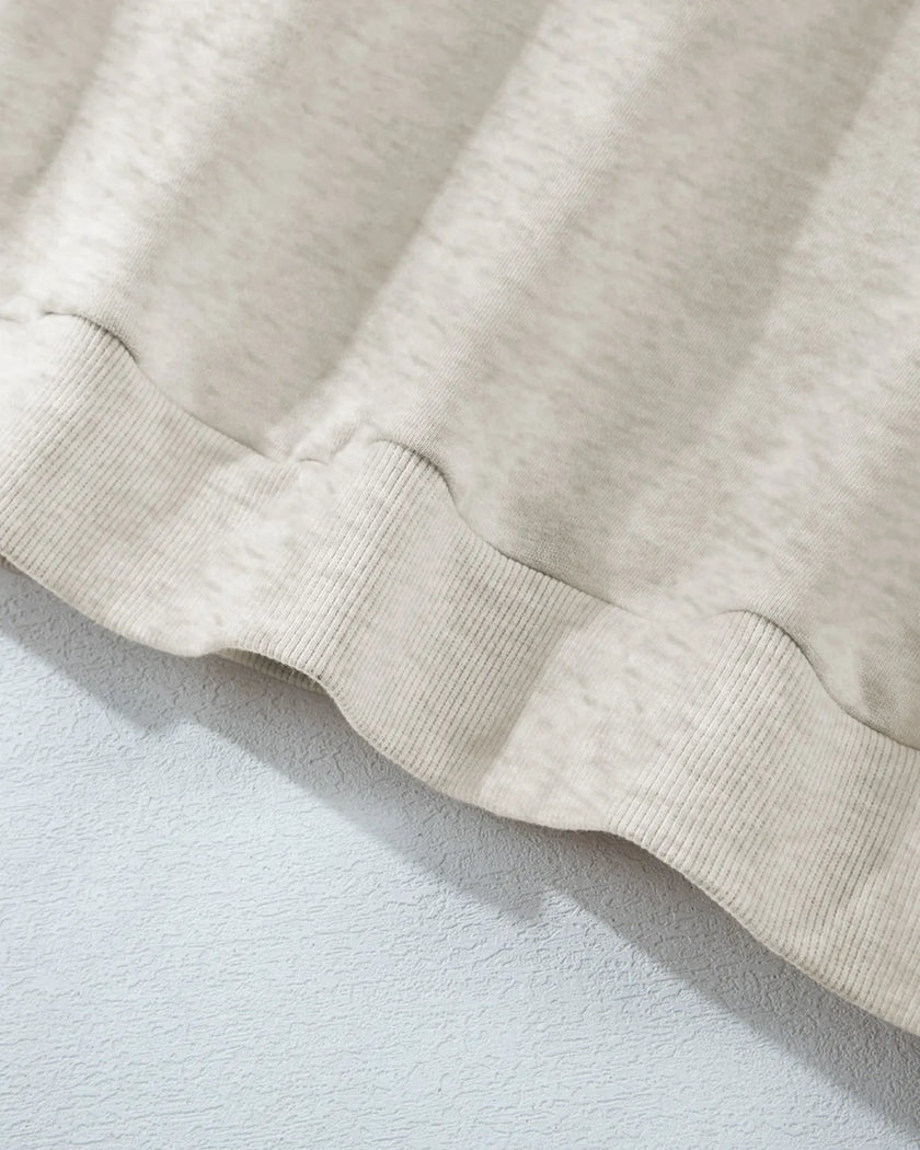 Top waistband detail on UrbanEase lounge pants in Light Gray