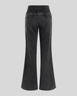 Back view of Vintage Washed Edition Pants in Black with flared legs and rear pocket details