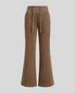 Vintage Washed Edition Pants in Coffee with flared legs and drawstring waist, front view