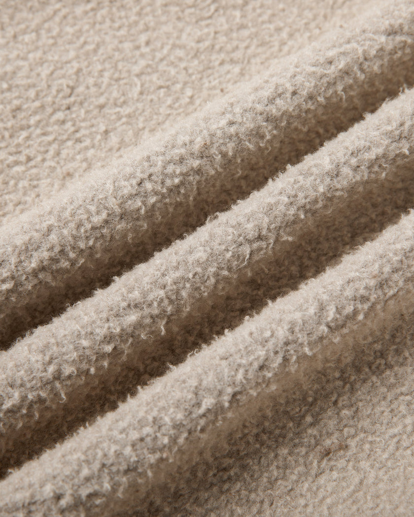 Closeup of soft fleece interior lining on Vintage Washed Edition Pants in Coffee