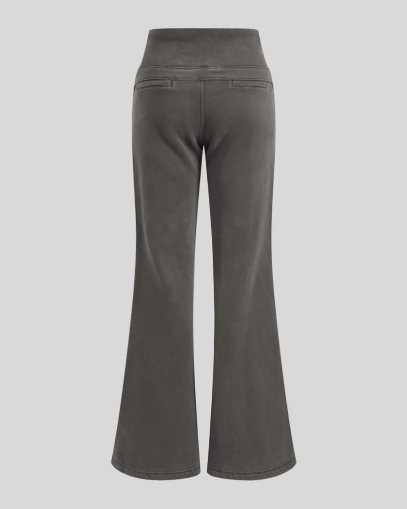 Back view of Vintage Washed Edition Pants in Dark Gray with flared legs and rear pocket details