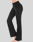 Side view of Athlesi FlexEase Pocket Active Pant in black, showing straight-leg fit