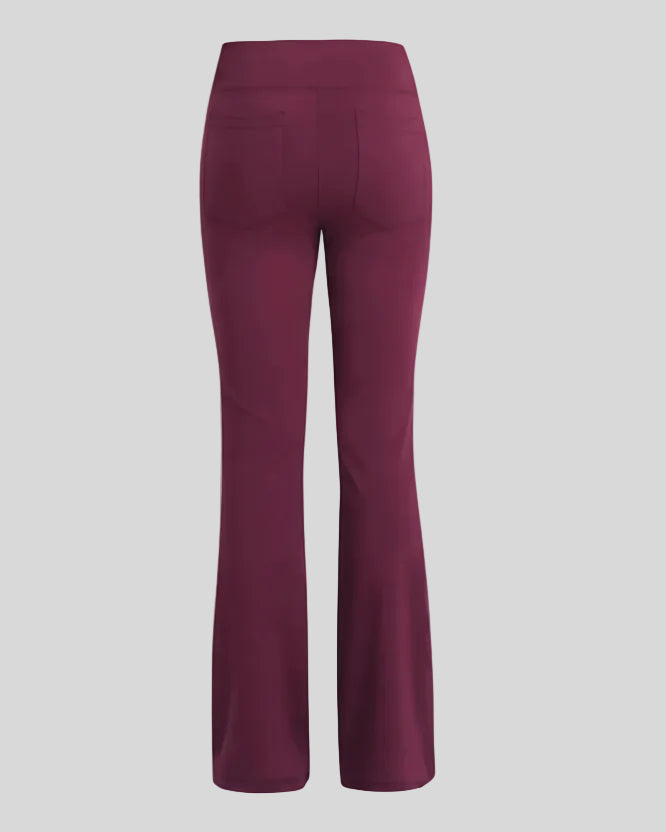 Back 3D view of Athlesi FlexEase Pocket Active Pant in burgundy