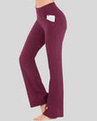 Side pocket detail of burgundy Athlesi FlexEase Pocket Active Pant