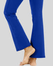 Close-up of leg fit and drape on Athlesi FlexEase Pocket Active Pant in royal blue
